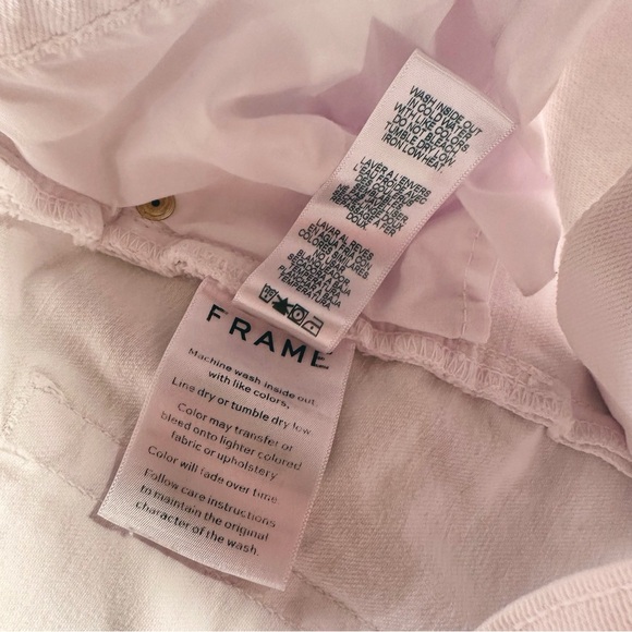 Frame Denim ‘Le Mini Jean Skirt’ in “Blanc” With Raw Split Hem Detail Size 28 - Picture 7 of 16